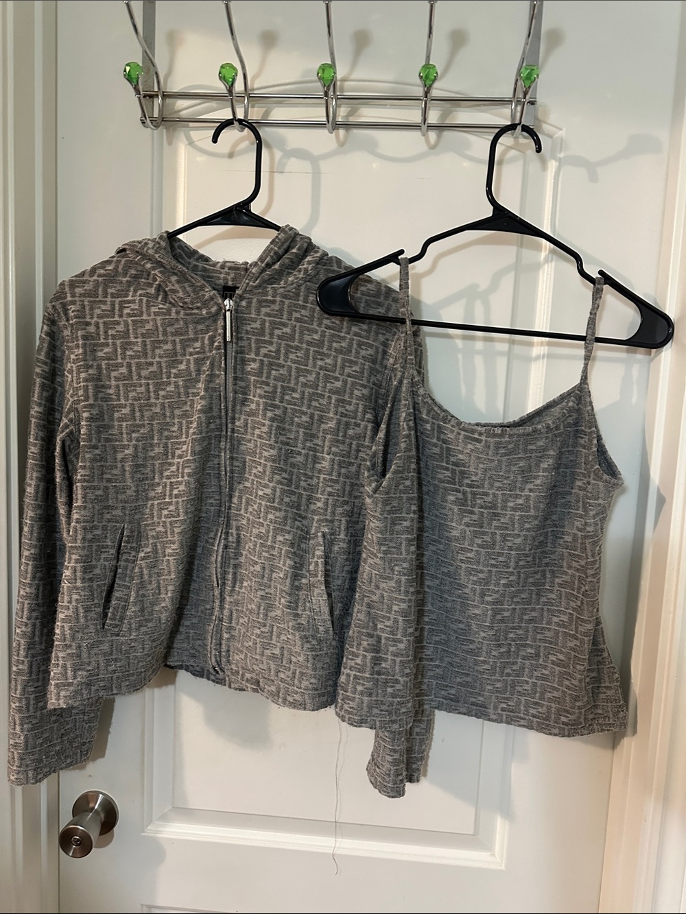 AUTHENTIC vintage Fendi Gray Knit Top with jacket
